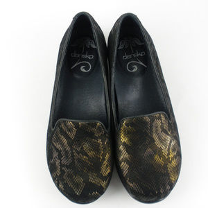 Dansko "Olivia" Snakeskin Pattern Flat Loafer Comfort Shoes